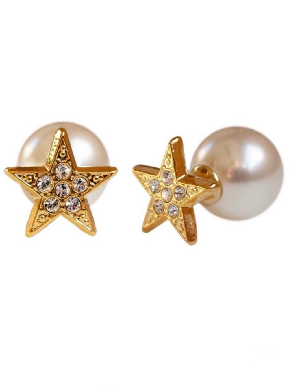 KATE SPADE NEW YORK SOMETHING SPARKLY GOLD STAR PEARL BACKED EARRINGS